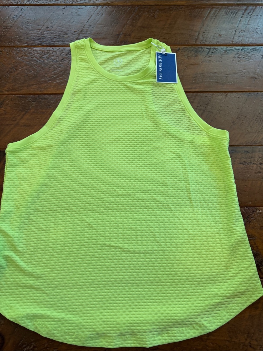 Addison Bay Women’s Neon Yellow Textured Tank Top